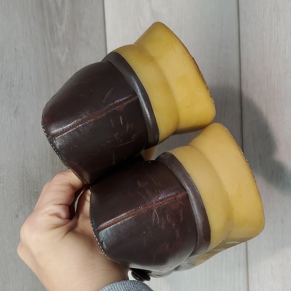 Vintage L.E.I Womens Jennefer Y2K Leather Mary Jane Wedge Clogs shoes sz 9 - Picture 7 of 13